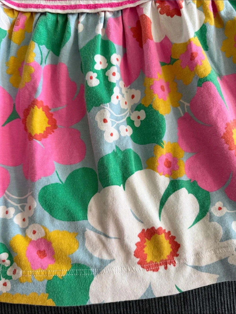 Mini Boden Pink Stripe Top Floral Skirt Casual Dress